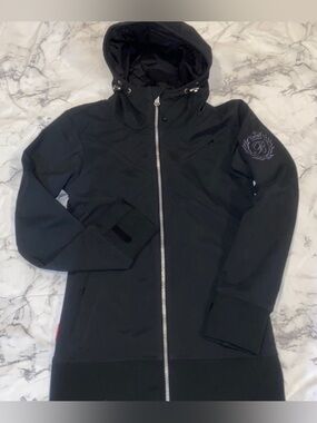 Betty Rides Women's Black Hooded Ski snow board lighter weight Jacket